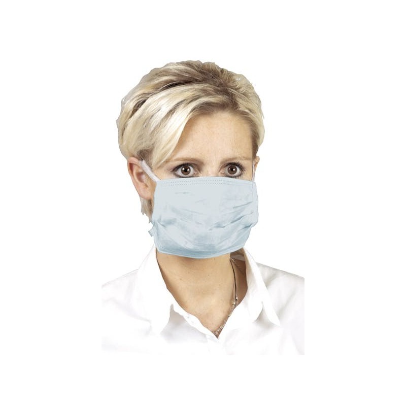 Хирургическа маска 3 слоя ластик/син