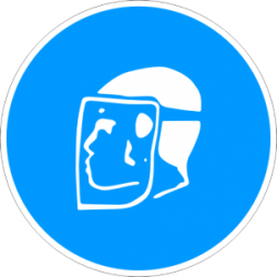 Знак "Трябва да се носят защитни средства за лице"