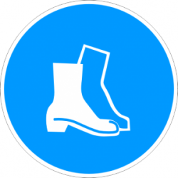 Знак "Трябва да се носят защитни ботуши"