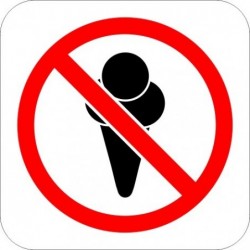 Знак "Забранено е влизането със сладолед"