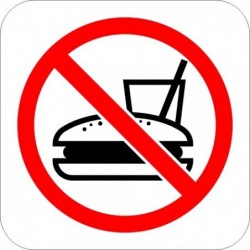 Знак "Забранено е внасянето на храни и напитки"