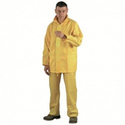 Комплект куртка и панталон от полиамид за дъжд жълт