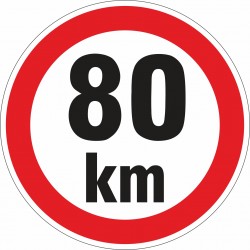 Знак "Ограничение 80км"