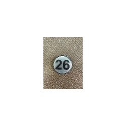 ЦИФРА 26,  СРЕБРИСТ КРЪГ 4 СМ